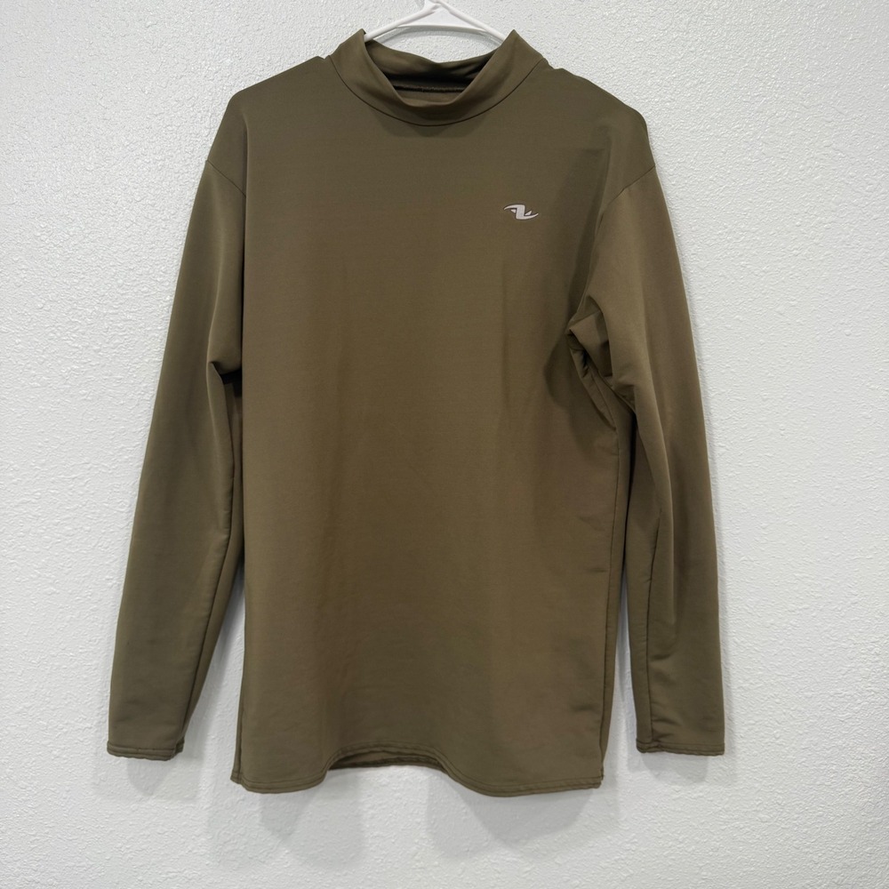 Athletic Works Mens XXL Olive Green Mock Neck Long Sleeve Compression Shirt